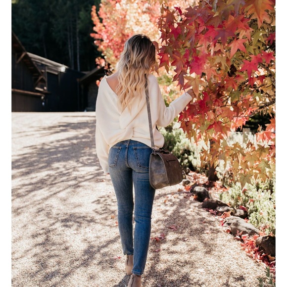 LENORA Twist Back Sweater in Harvest White - Picture 5 of 8